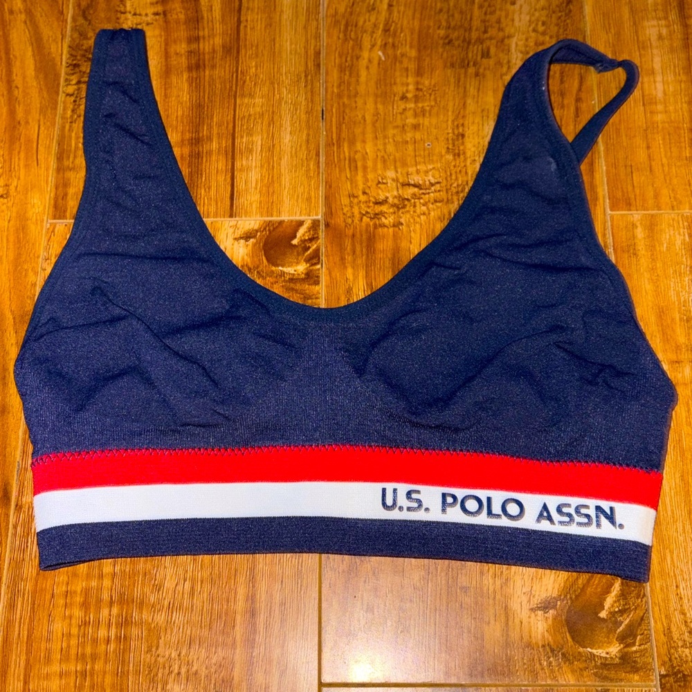 Blue sports bra